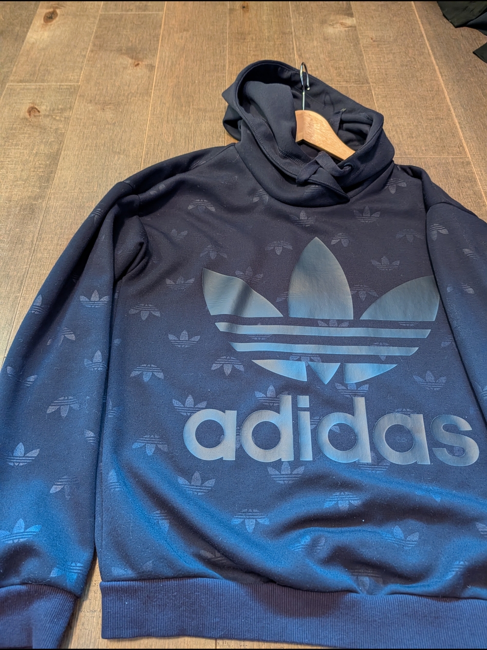adidas Women's Navy Blue Trefoil Pullover Hoodie